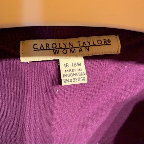Carolyn Taylor Women Purple W/ Embroidery Top 16-18 - Picture 8 of 8